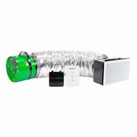 Whole House Fan: Ceiling Mount, 16 in Blade, 3,081 cfm Max., 1,541 sq ft Coverage, Low Noise (MPN QC ES-3100 RF). Key specifications — Mounting Location: Ceiling; Quiet Design: Yes; Speed Controllable: Yes; Duct Shape: Round; Rough Opening Type: Rectangular; Brand: QUIETCOOL; Fan Style: Whole-House; For High-Static Pressure Applications: Yes.