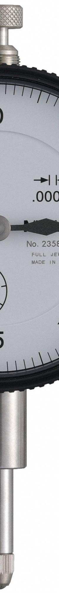 MITUTOYO Dial Indicator: 0 in to 0.5 in, Inch, Lug Back, 0.0001 in Accuracy, 57 mm Dial Size (MPN 2358A-10CAL). Key specifications — attr1184168: 2358A-10CAL; attr1184178: 0-10; attr1184223: MITUTOYO; attr1200883: Dial Indicator; attr1184173: AGD 2; attr1184177: 0.0001 in; attr1184208: Long Form Certification of Calibration; attr1184179: Lug Back.