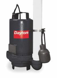 DAYTON Effluent Pump: 1 hp, 240V AC, Single Phase, 85 gpm Flow Rate @ 10' of Head, 109 ft Max. Head (MPN 3BB85). Key specifications — Impeller Material: Polypropylene; Rated Voltage: 240V AC; Brand: DAYTON.