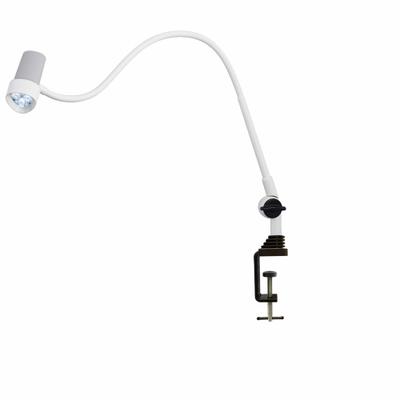 WALDMANN Exam Light: LED, 30,000 lux @ 0.5 m, Clamp, 4400K, 93 CRI, 8 W Watt, 100 to 240V AC - Clamp-Mount Tabletop Medical Lights