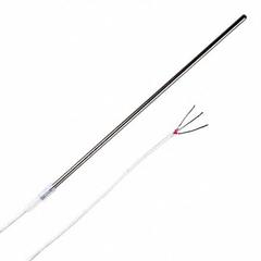 OMEGA Long-Life & High-Accuracy RTD Probes: -58°F to 842°F /-50°C to 450°C, 2 in Probe Lg (MPN PR-10H-3-100-3/16-2). Key specifications — Connector Type: Wire Leads; Cable Length: 40 in; Brand: OMEGA.