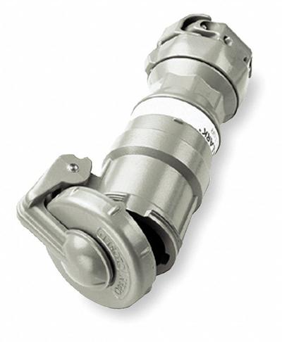 HUBBELL Pin and Sleeve Connector: Gray, 250V DC/600V AC, Single Phase, 30 A, 3 Pole - Hazardous Location Connectors