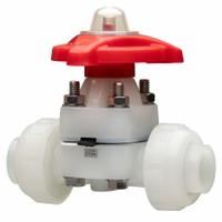 ASAHI Diaphragm Valve: 1 1/4 in, PVDF, 2-Way, 150 psi Max Pressure (CWP), PTFE (MPN 1544012). Key specifications — Diaphragm Material: PTFE; Brand: ASAHI.