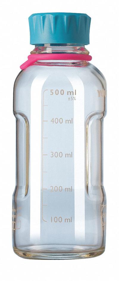 DURAN Media Bottle: 500 mL, Screw-On, GL45, 193 mm, Colorless, Closure Included - Glass Lab Media Bottles