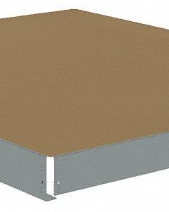 TENNSCO Shelf: 42 in x 30 in, 2,500 lb Load Capacity, Particleboard, Gray, Shelf (MPN ZLCS-4230D). Key specifications — Decking Material: Particleboard; Includes: (4) Beams; Decking Finish: Unfinished; Shelf Configuration: Single Straight; Color: Gray; Frame Material: Steel; Brand: TENNSCO; Frame Finish: Zinc Plated.