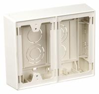 PANDUIT Fast-Snap Box: T-45, Plastic, Off White, 2 Gangs (MPN JBP2FSIW). Key specifications — Item [MERCH]: 1-Gang Fast-Snap Device Box; Color: Off White; Mounting Style: Screw On; For Use With: Pan-Way® T-45 or LD Profile Raceways; Series [MERCH]: T-45; Basic Material: Plastic.
