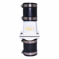 ZOELLER Full Flow Check Valve: Swing, Inline Valve Body, 2 in Pipe Size, For Pumps Media, PVC, Clamp (MPN 30-0021). Key specifications — Brand: ZOELLER.