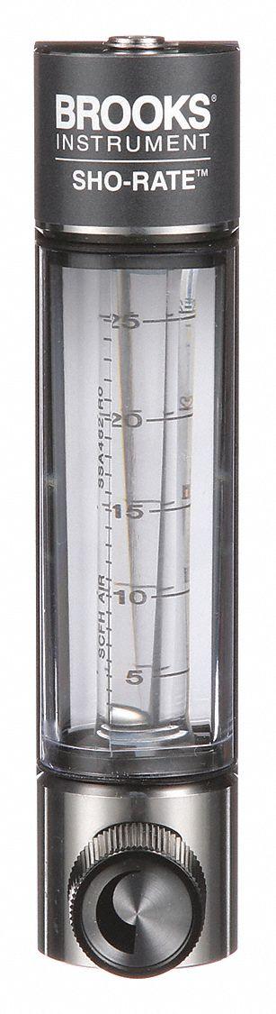 BROOKS Mechanical Flowmeter: Flow Meter, Scale, Variable Area, Panel Mount, Vertical - Panel-Mount Flowmeters for Air & Compressed Gas
