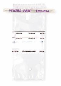 WHIRL-PAK Sampling Bag: Write-On, Sterile, 4 fl oz Capacity - oz, 100 mL Capacity - mL, Polyethylene (MPN B01040). Key specifications — Includes: (1) Tablet of 25 mg Active Sodium Thiosulfate; Brand: WHIRL-PAK; Color: Clear; Product Type: Sampling Bag; Standards: HACCP; Style: Write-On.