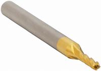 APPROVED VENDOR Ball End Mill: Carbide, TiN Coated, 4 Flute, 2 mm Mill Dia, 6.3 mm LOC, 39 mm OAL (MPN 223-001420A)