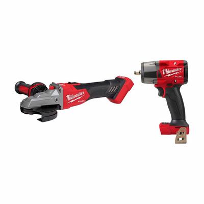 MILWAUKEE Tool Combination Kit: 2 Tools, Angle Grinder/Impact Wrench, 18 V DC Volt - Milwaukee 18V Cordless Tool Combination Kits