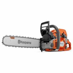 HUSQVARNA Gas-Powered Chainsaw: 28 in Bar Lg, Rear Handle, Auto Chain Oiler, 5.8 hp Horsepower (MPN 572XP). Key specifications — Engine Cycle: 2-Cycle; Brand: HUSQVARNA.