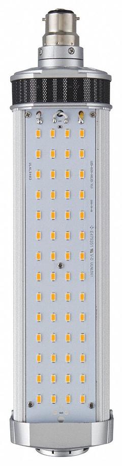 HID Replacement LED Bulb: Wall Pack T17, Bayonet Base (B22d), 20 W Watt, 2200K, LED, 120 to 277V AC (MPN LED-8100-22K). Key specifications — attr233619: 2200K; attr239861: LIGHT EFFICIENT DESIGN; attr233649: Yes.