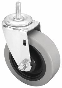 APPROVED VENDOR Stem Caster: Swivel, 4 in Wheel Dia., 1 1/4 in Wheel Wd, Rubber, 1 in Stem Lg (MPN 32J867). Key specifications — Brand: APPROVED VENDOR; Thread Size: 3/8"-16; Roll Up: Swivel.