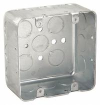 RACO Electrical Box: Steel, Steel Material & Nominal Size, Square, 2 Gangs, 2 1/8 in Box Dp (MPN 680). Key specifications — Brand: RACO; Bracket Style: Without Bracket; Clamp Style: Without Clamps.