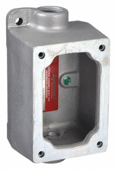 APPLETON ELECTRIC Mounting Body: 1 Gangs, Iron, 3/4 in Hub Size, Feed Through - 1-Gang Hazardous Location Electrical Boxes