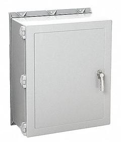 HOFFMAN Enclosure: Fiberglass, 30 in x 24 in x 12 in, NEMA 12/13/3/3R/4/4X, Solid Cover, Hinged (MPN A30H2412GQRLP). Key specifications — Brand: HOFFMAN; Closure Method: Quick Release Latch; Enclosure Material: Fiberglass; Knockouts: Not Included.