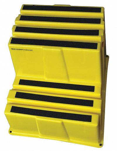 APPROVED VENDOR Step Stool: 2 Steps, 1.6 ft Overall Ht, 500 lb Load Cap, Plastic - Box Step Stools