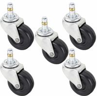 BEVCO Stem Caster Kit: Swivel, No Brake, 2 in Wheel Dia., 7/8 in Wheel Wd, 2 in Mounting Ht, 5 PK (MPN CAR5S). Key specifications — attr1111099: BEVCO; attr1111095: Black; attr1176855: Swivel.