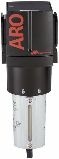 ARO Compressed Air Filter: Particulate, 3/4 in NPT, 5 micron, 288 cfm, 250 psi Max Op Pressure, 3000 (MPN F35451-410). Key specifications — attr110055: 3000; attr110008: ARO.