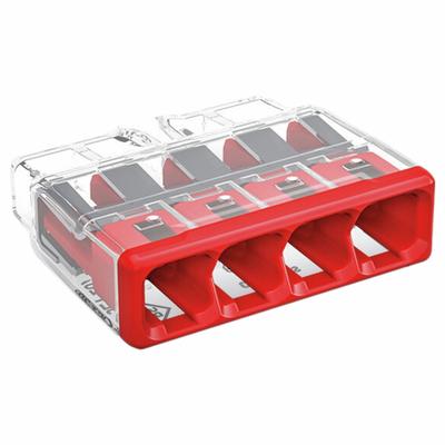 WAGO Push-In Wire Connector: 2773 Series, 4 Port, 20 AWG – 12 AWG Solid Wire Size Range - Push-In Connectors