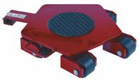 GKS-PERFEKT Machine Roller: 8,800 lb, 4 1/4 in Deck Ht, 29 1/2 in L x 22 in W, (5) Swivel, Fixed (MPN 6-10240). Key specifications — Top Plate Surface: Rubber Padded; Includes: Handle; Brand: GKS-PERFEKT; Color: Red.