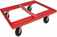 APPROVED VENDOR Pallet Dolly: 3,600 lb, Red, (4) Swivel, 48 in L x 48 in W x 9 in H Deck, Plastic (MPN 48J084). Key specifications — Caster/Roller Configuration: (4) Swivel; Brand: APPROVED VENDOR; Color: Red.