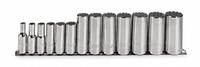 PROTO Socket Set: 3/8 in Drive, 13 Piece, 12-Point, SAE, 1/4 in to 1 in (MPN J52112). Key specifications — attr1224269: 3/8 in; attr1204685: Not Tether Capable; attr1204650: 1/4 in to 1 in; attr1204673: Socket Bits Not Included; attr1204688: PROTO; attr1206170: Deep Sockets.