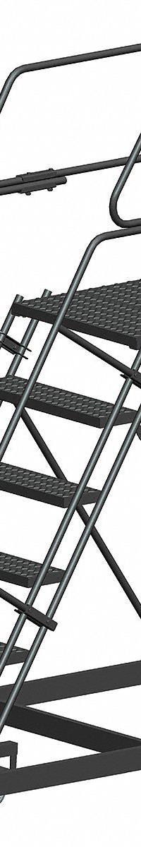 BALLYMORE Mobile Work Platform: 5 ft Platform Ht - Max, 36 in x 36 in, Steel, 800 lb Load Capacity (MPN SEP6-3636). Key specifications — Mobility: Rolling; Brand: BALLYMORE; Color: Gray; Height Adjustability: Fixed Height; Includes Handrails: Handrails Included; Locking Mechanism: Foot-Activated Step Lock; Handrails: Includes Handrails.