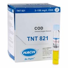 HACH Chemical Test Strips: COD (Chemical Oxygen Demand), 3 to 150 mg/L Chemical Oxygen Demand (MPN TNT82106). Key specifications — Test Form: Powder; Brand: HACH; Parameter Measurements Included: 3 to 150 mg/L Chemical Oxygen Demand.
