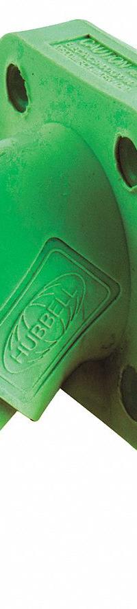 Single Pole Receptacle: Green, Angled Taper Nose Mating, Threaded Stud Termination, 600V AC/600V DC (MPN HBLFRASGN). Key specifications — Series: 16; Receptacle Gender: Female; Brand: HUBBELL.