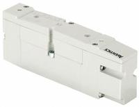 AVENTICS Solenoid Air Control Valve: Series 503, Double Solenoid, Four-Way / Three-Position, 24V DC (MPN R503A2B50MA00F1). Key specifications — attr1076561: Double Solenoid; attr1076507: Plug-In; attr1076497: AVENTICS; attr1076498: Exhaust; attr1093096: Solenoid Coil Included; attr1076556: 24V DC; attr1076524: Remote Pilot; attr1076537: Non-Locking.