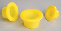 Stopper: Polyethylene, 24/25/24/40 Stopper Size, 2 in Overall Ht, Yellow, 0 Holes (MPN CG-3021-03). Key specifications — Brand: CHEMGLASS; Color: Yellow; Stopper Size: 24/40; Material: Polyethylene.