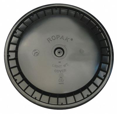 APPROVED VENDOR Pail Lid: Snap-On, 12 1/4 in Overall Dia, Black, Plastic - Snap-On Lids