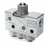 ARO Manual Air Control Valve: 200, Three-Way / Two-Position, Roller, Black, 4 scfm Flow Rate - Max (MPN 212-2-C). Key specifications — attr1092903: Black; attr1086905: Spring Return; attr1086907: 200; attr1086914: Normally Open/Normally Closed; attr1086904: Manual Air Control Valve; attr1086871: 212-2-C.