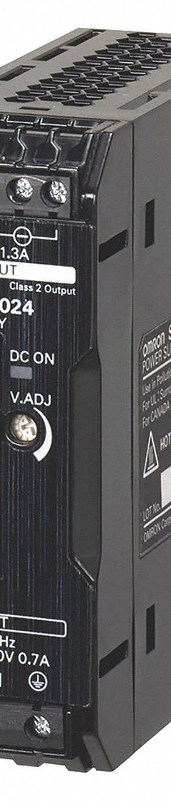OMRON DC Power Supply: DIN Rail, 30 W Output Power - Rated, 5 A Current - Output, Single Phase (MPN S8VK-G03005). Key specifications — attr1044898: Single; attr1044874: Plastic; attr1044879: 100 to 240V AC; attr211400: OMRON.