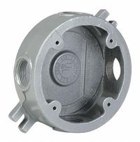 HUBBELL KILLARK Electrical Box: Aluminum, Round, 1 Gangs, 3/4 in Hub Size, 17 cu in Capacity, Gray (MPN VLJSX-2). Key specifications — Color: Gray; Brand: HUBBELL KILLARK.