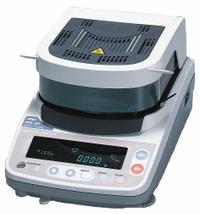 A&D WEIGHING Moisture Analyzer: 51 g Max Capacity, 50°C to 200°C, Halogen, RS232C, VFD, 0.001 g (MPN MX-50). Key specifications — Display Type: VFD; Brand: A&D WEIGHING; Interface: RS232C; Moisture Measurement Repeatability: 0.100 % to 0.020 %; Readability: 0.001 g.