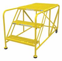 COTTERMAN Work Platform: 2.5 ft Platform Ht - Max, 36 in x 48 in, Steel, 800 lb Load Capacity (MPN 3WP3648A3B8AC2P6). Key specifications — Folding: Not Foldable; Mobility: Rolling; Components Included: Rubber Foot Pads; Use Location: Indoor; Brand: COTTERMAN; Color: Yellow; Height Adjustability: Fixed Height; Includes Handrails: Handrails Not Included.