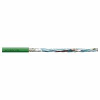 CHAINFLEX Measuring System Cable: Green, PVC Jacket, 50 V Volt (MPN CF884-001). Key specifications — Conductor Grouping: (3) Shielded Twisted Pair 26 AWG/(4) 26 AWG/(2) 26 AWG; Includes Ground: No; Overall Length: Order by the Foot; Minimum Bend Radius Factor - Fixed: 8 x OD; Minimum Bend Radius Factor - Flexible: 12 x OD; Brand: CHAINFLEX.