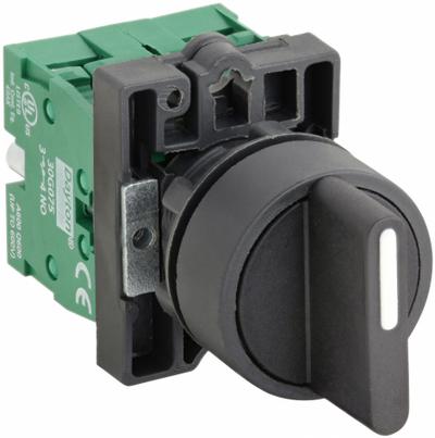 Dayton Selector Switch: 22 mm Panel Mounting Size, 3 Positions, Short Lever, 2NO - Selector Switches