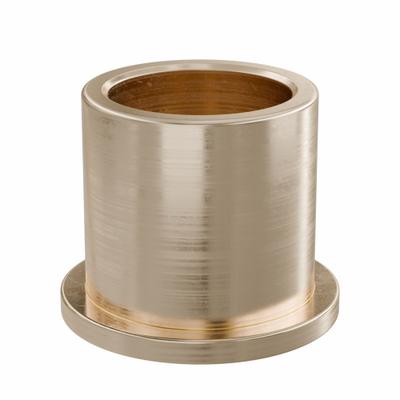 OILITE Flanged Sleeve Bearing: Bronze, SAE 841, 14 mm Bore, 18 mm OD, 18 mm Lg - Lubricated General Purpose Metallic Flanged Sleeve Bearings