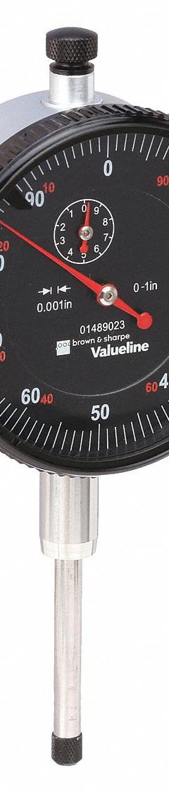 TESA BROWN & SHARPE Dial Indicator - Flat Back: 0 in to 1 in, Inch, Plunger, 0.001 in Accuracy (MPN 01489023). Key specifications — attr1184168: 01489023; attr1184178: 0-100; attr1184223: TESA BROWN & SHARPE; attr1200883: Dial Indicator - Flat Back; attr1184173: AGD 2; attr1184177: 0.001 in.