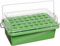 Cooler: 9 5/8 in Overall Lg, 4 1/8 in Overall Wd, 3 7/8 in Overall Ht, 2 mL Capacity, Polycarbonate (MPN 120071). Key specifications — Material: Polycarbonate; Product Type: Mini-Cooler; Brand: HEATHROW SCIENTIFIC.