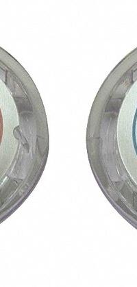 DELTA Index Button: Acrylic, Clear, For Cold/Hot Handle Type, Color/Text Index, Blue/Red, 1 PR (MPN RP19659). Key specifications — Material: Acrylic; Brand: DELTA; For Handle Type: Cold; Color/Finish: Clear; Index Color: Blue; Index Style: Text.