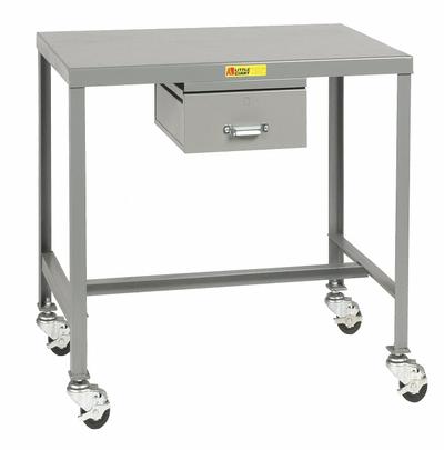 LITTLE GIANT Work Table: Fixed Ht, Steel, 36 in x 24 in - Steel-Top Mobile Worktables