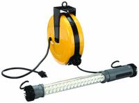 APPROVED VENDOR Extension Cord Reel with Hand Lamp: 40 ft Cord Lg, 18 AWG, SJT, 600 lm, 6500K, 7.5 W (MPN 2YKP9). Key specifications — attr1327204: APPROVED VENDOR; attr1327206: 5-15P; attr1327208: No Receptacle; attr1327210: 6500K; attr1327197: 120V AC.