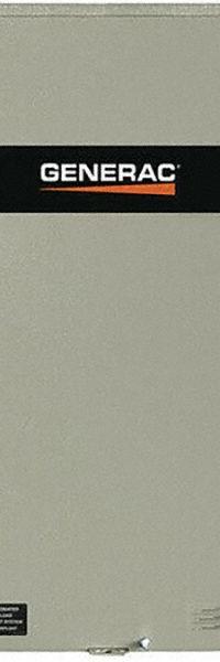 GENERAC Smart Switch 400 Amp 120/240 1Ø NEMA 3R CUL: Single Phase, 400 A Current Rating, 120/240V AC (MPN RTSC400A3). Key specifications — Enclosure Material: Aluminum; Rated Voltage: 120/240V AC; Brand: GENERAC; Compatible with Series: RTS; Service Rated Transfer Switch: No.