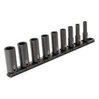 TEKTON Impact Socket Set: 3/8 in Drive Size, Small Set (0-50 pieces) Set Size, 9 Pieces, (0) 6-Point (MPN SID91101). Key specifications — attr1204251: TEKTON; attr1215453: 3/8 in; attr1215454: 5/16 in to 3/4 in; attr1224229: Friction.