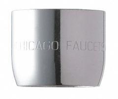 CHICAGO FAUCETS Outlet: 1.5 gpm Flow Rate, Aerated Flow Outlet, Brass, Chrome Finish, Female, UNS (MPN E35JKABCP). Key specifications — Material: Brass; Product Type: Outlet; Connection Size: 13/16"-24; Brand: CHICAGO FAUCETS.